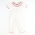 Smocked Christmas Holly Geo Girl Long Bubble - White Corduroy