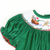 Smocked Santa & Reindeer Girl Long Bubble - Christmas Green Corduroy