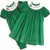 Smocked Santa & Reindeer Girl Long Bubble - Christmas Green Corduroy