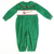 Smocked Santa & Reindeer Collared Boy Long Bubble - Christmas Green Corduroy