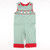 Smocked Santa Faces Longall - Christmas Green Mini-Gingham