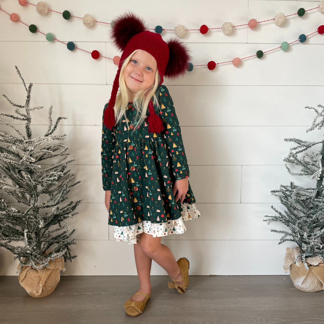 Addison Dress - Evergreen Christmas Eve