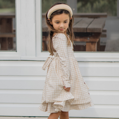 Addison Dress - Tan Check