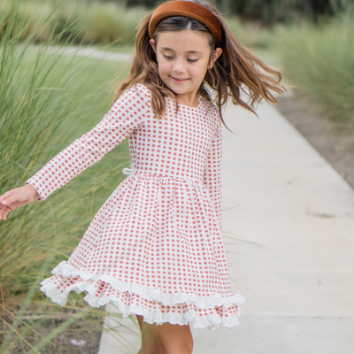 Aubrey Dress - Rust Check