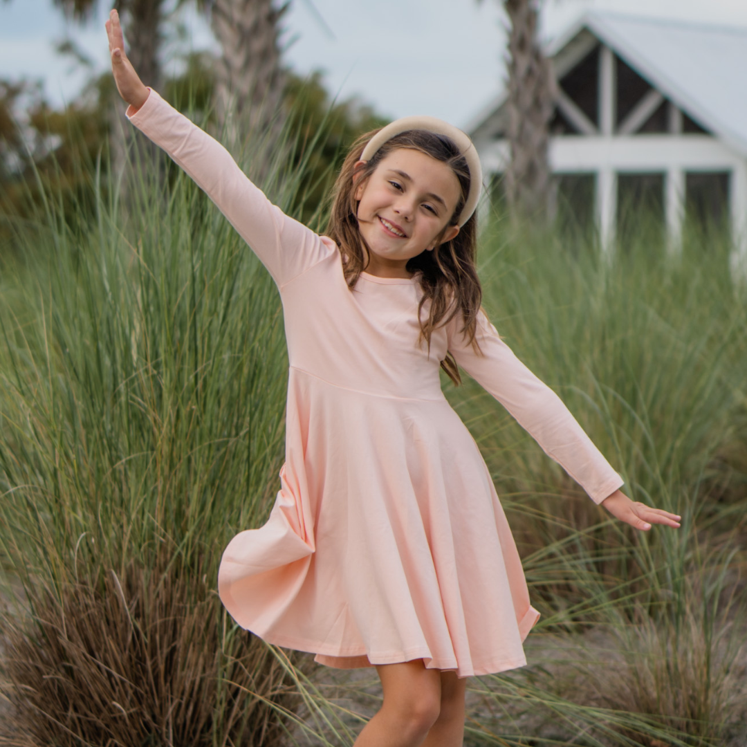 Mila Twirl Dress - Peachy Pink