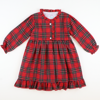 Christmas Plaid Flannel Gown