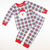 Santa Appliqué Knit Pajama Set - Christmas Tartan Plaid