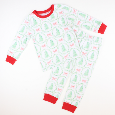 Heirloom Christmas Trees Knit Pajama Set