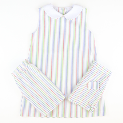 Signature Shorts - Multicolor Stripe Seersucker - Stellybelly
