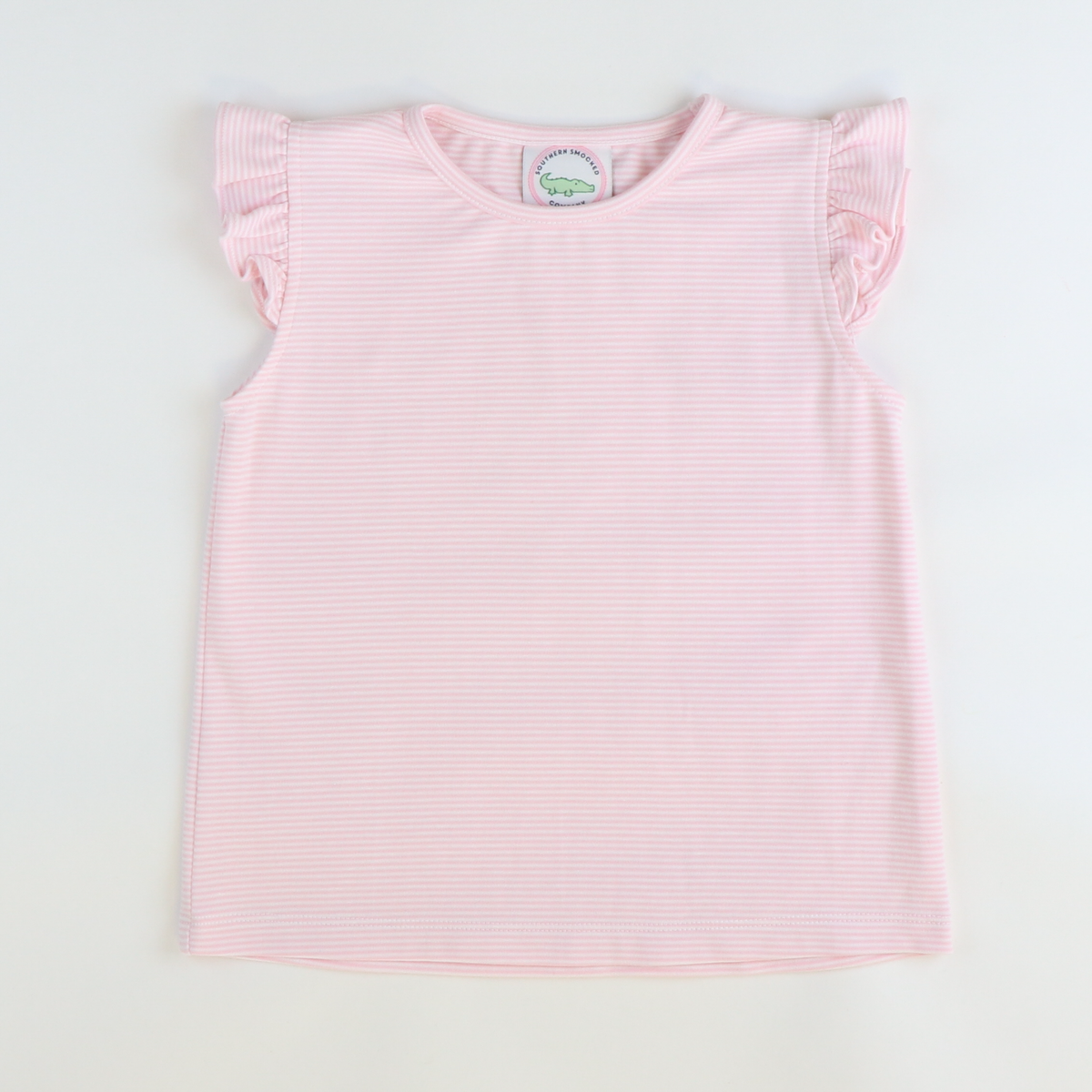 Out & About Flutter Top - Pink Micro Stripe Knit