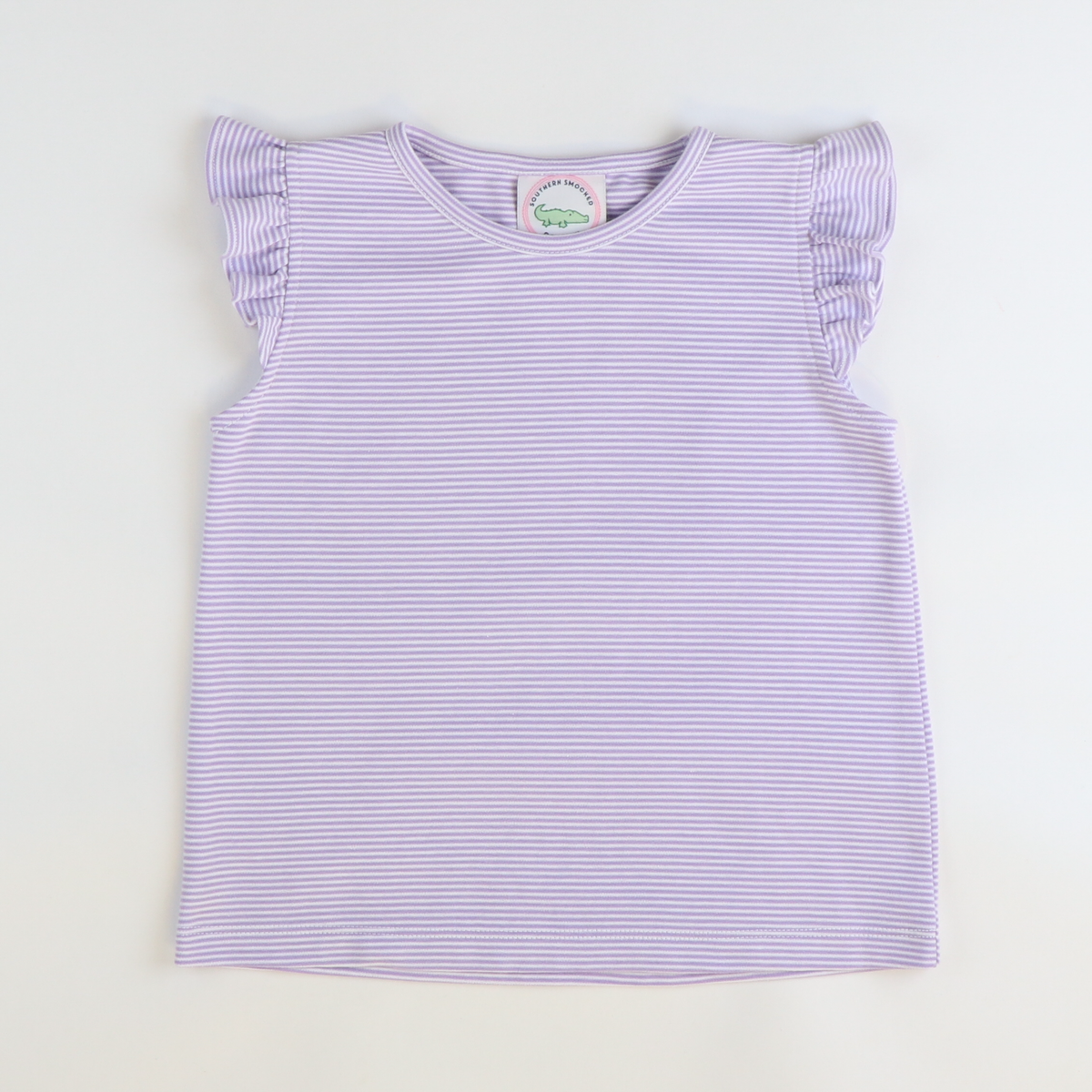 Out & About Flutter Top - Lavender Micro Stripe Knit