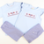 Smocked Flags and Fireworks Short Sleeve Light Blue Knit Shirt