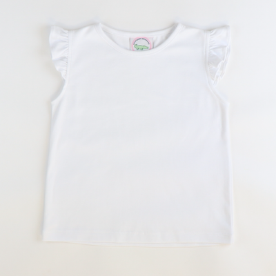 Out & About Flutter Top - White Knit
