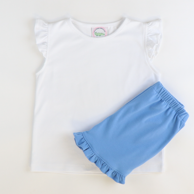 Out & About Flutter Top - White Knit