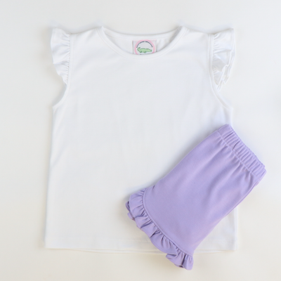 Out & About Flutter Top - White Knit