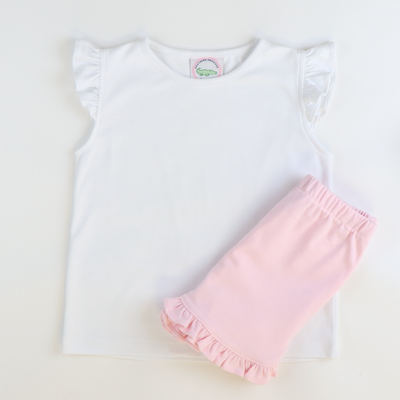Out & About Flutter Top - White Knit