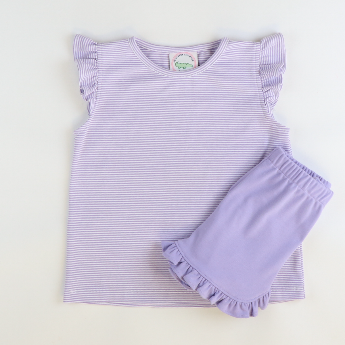 Out & About Flutter Top - Lavender Micro Stripe Knit