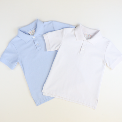 Signature Short Sleeve Polo - Light Blue Pique