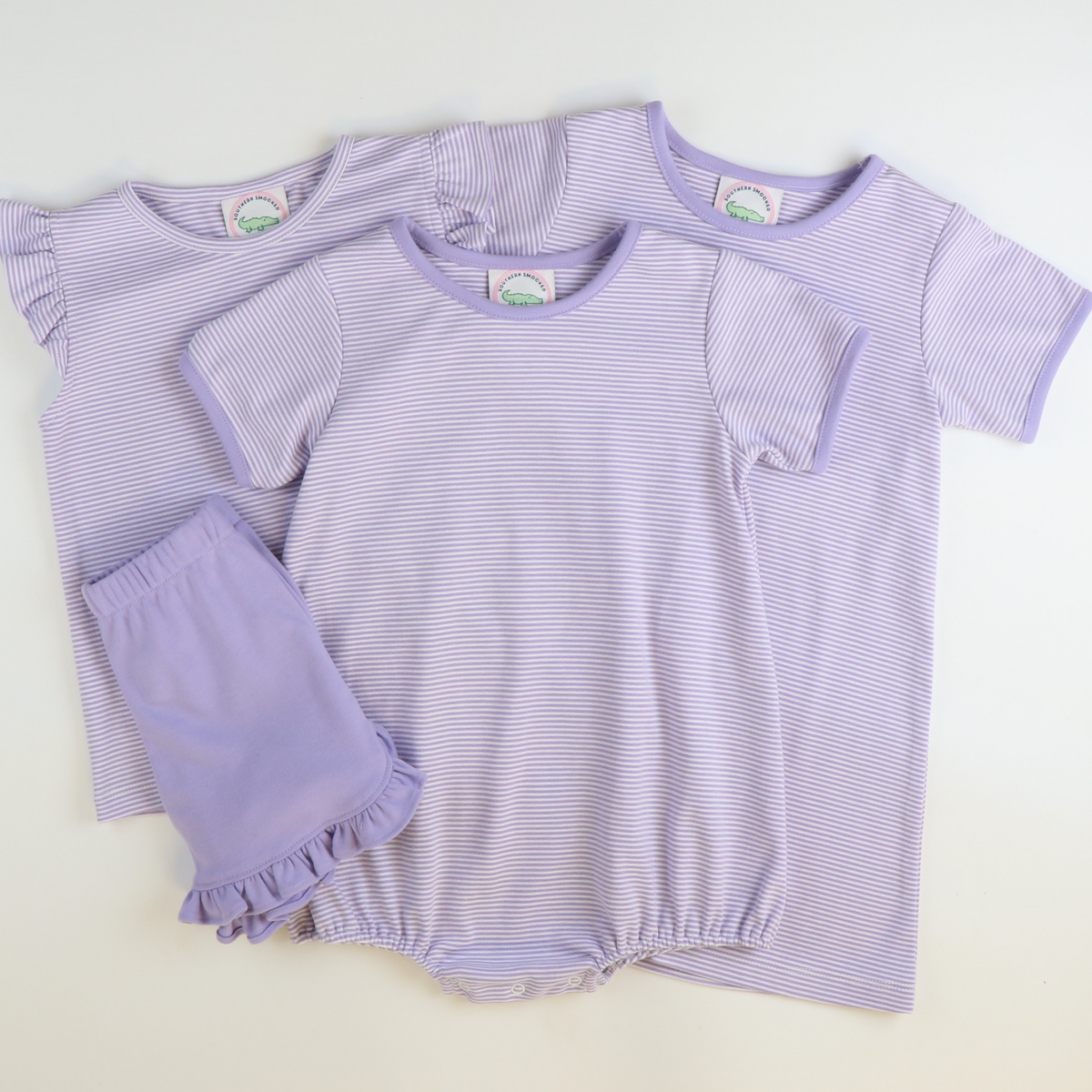 Out & About Flutter Top - Lavender Micro Stripe Knit