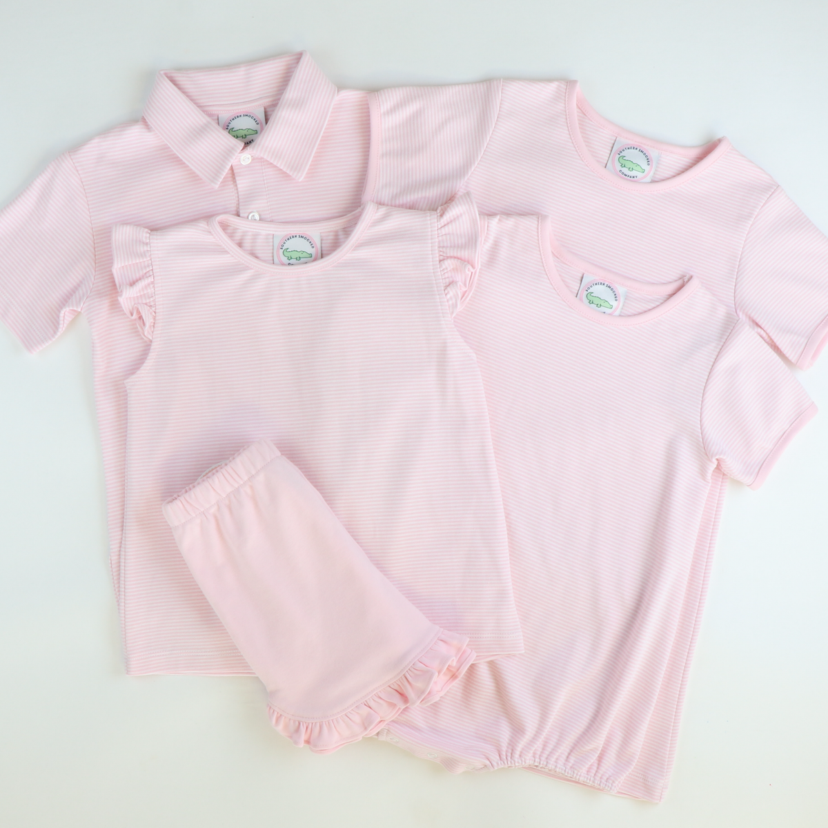 Out & About Ruffle Shorts - Pink Knit