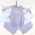 Smocked Flags and Fireworks Light Blue Knit Top