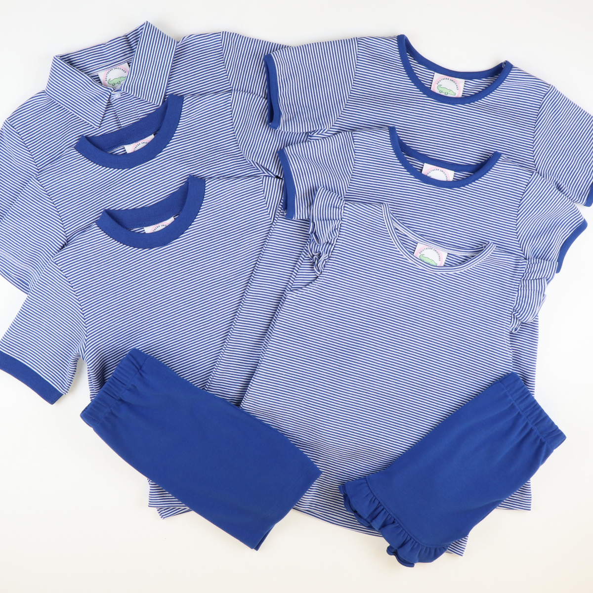 Out & About Girl Bubble - Royal Blue Micro Stripe Knit - Stellybelly