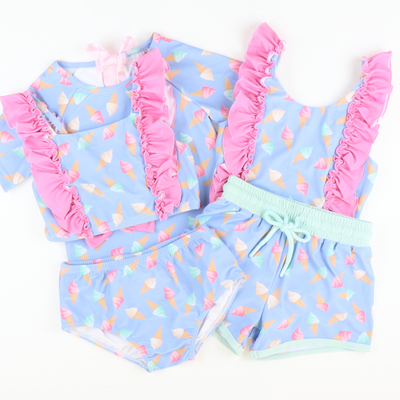 Ice Cream Swirl Two-Piece Rash Guard