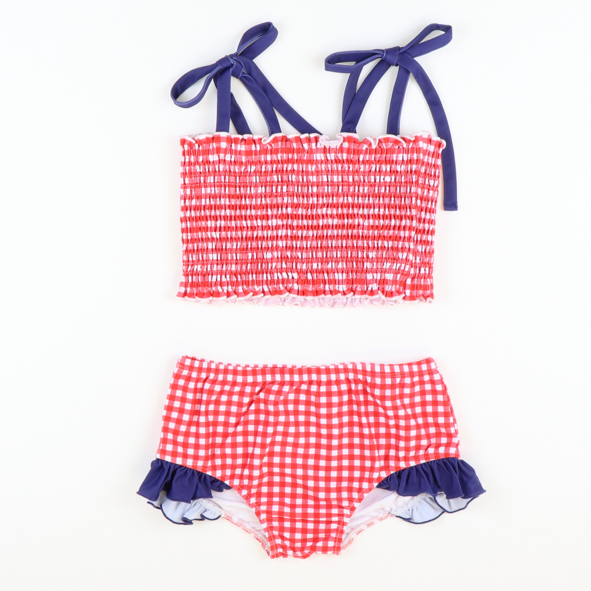 Americana Smocked Two-Piece Swimsuit
