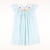 Smocked ABC & Apples Bishop - Mint & Light Blue Stripe Seersucker - Stellybelly