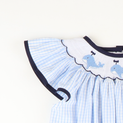 Smocked Whales Girl Bubble