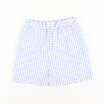 Signature Shorts - Light Blue Check Seersucker - Stellybelly