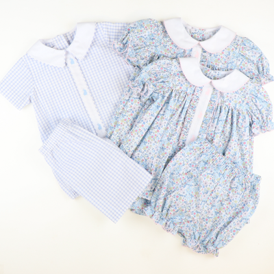 Signature Shorts - Light Blue Check Seersucker - Stellybelly