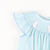 Smocked Cottontail Bunnies Girl Bubble - Mint & Light Blue Stripe Seersucker - Stellybelly