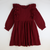 Burgundy Ruffle Gauze Long Sleeve Dress - Stellybelly