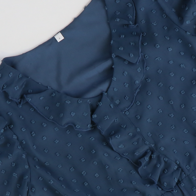 Midnight Blue Swiss Dot Long Sleeve Dress - Stellybelly
