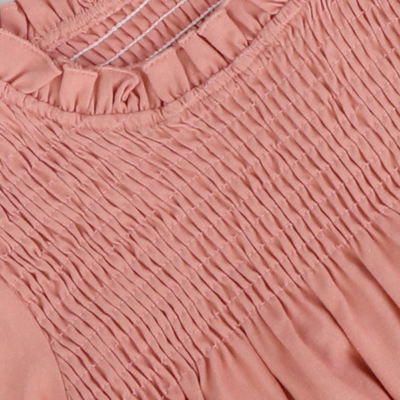 Blush Linen Smocked Long Sleeve Dress - Stellybelly