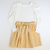Mustard Floral Paper Bag Belted Skirt - Stellybelly