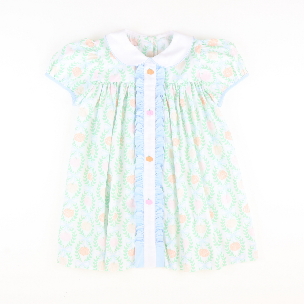 Embroidered Heirloom Pumpkins Collared Dress - Stellybelly