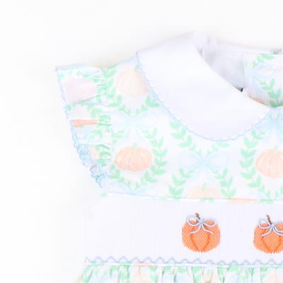 Smocked Heirloom Pumpkins Collared Dress - Stellybelly