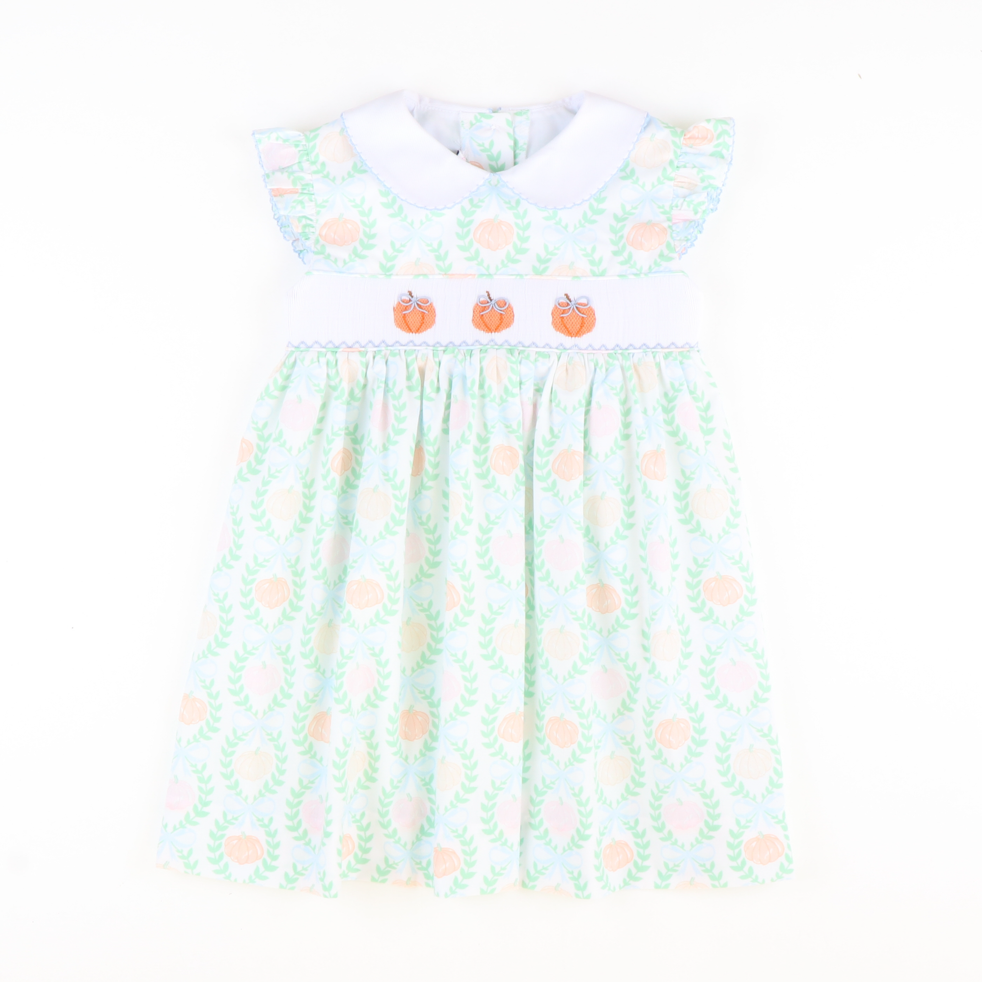Smocked Heirloom Pumpkins Collared Dress - Stellybelly