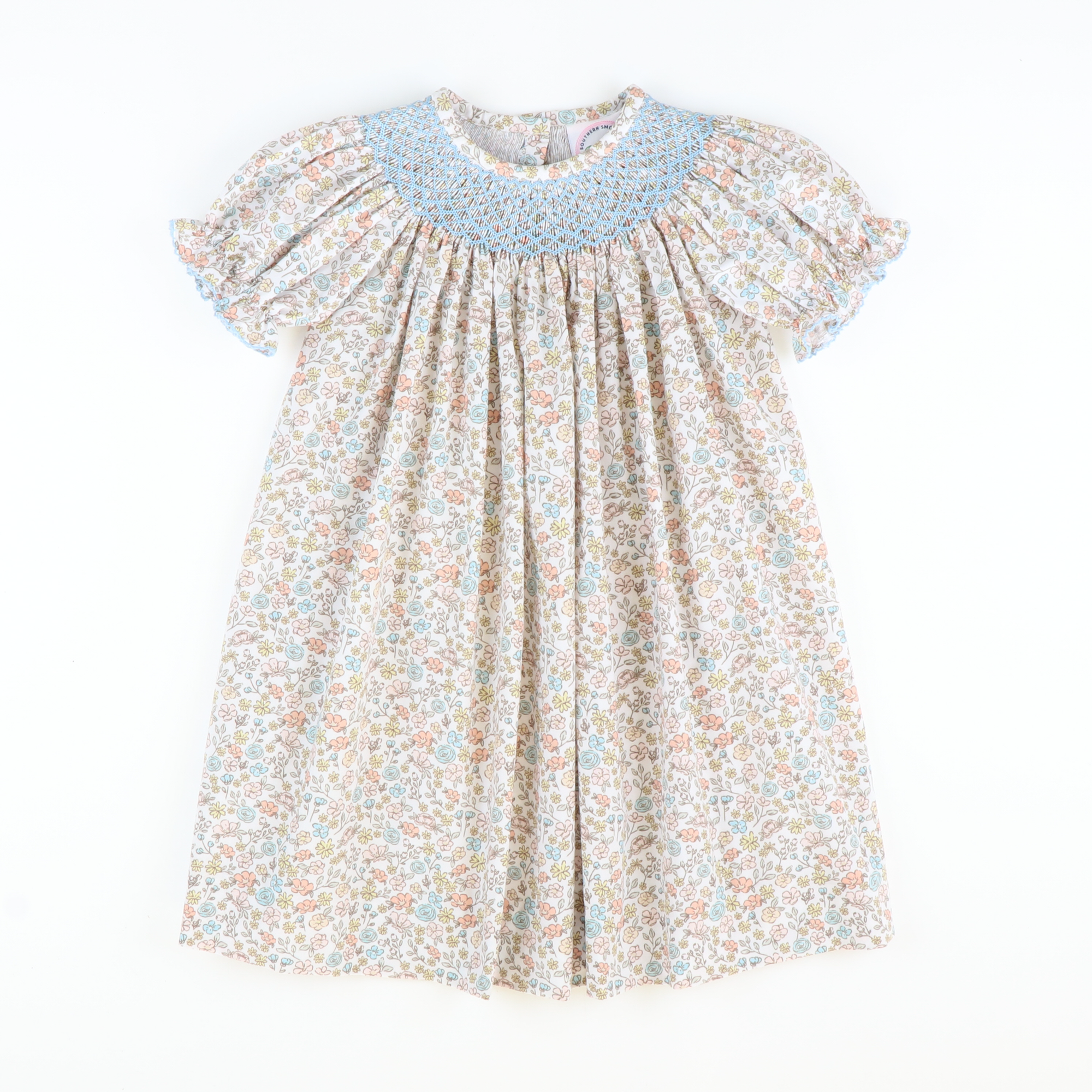 Smocked Autumn Floral Geo Bishop - Stellybelly