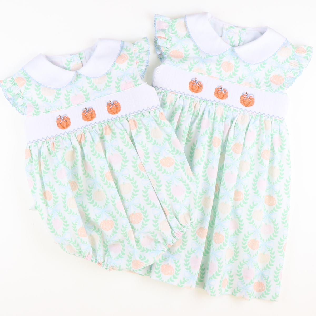 Smocked Heirloom Pumpkins Collared Dress - Stellybelly