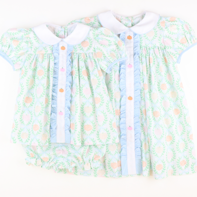 Embroidered Heirloom Pumpkins Collared Top & Bloomer Set - Stellybelly