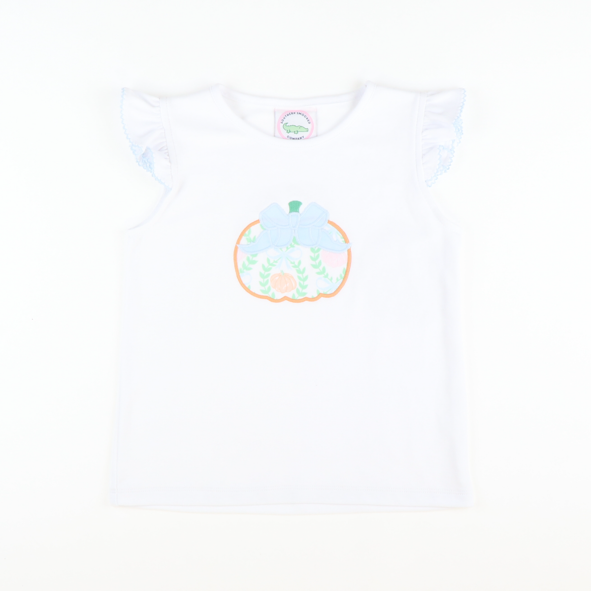 Heirloom Pumpkin Appliqué White Knit Top - Stellybelly