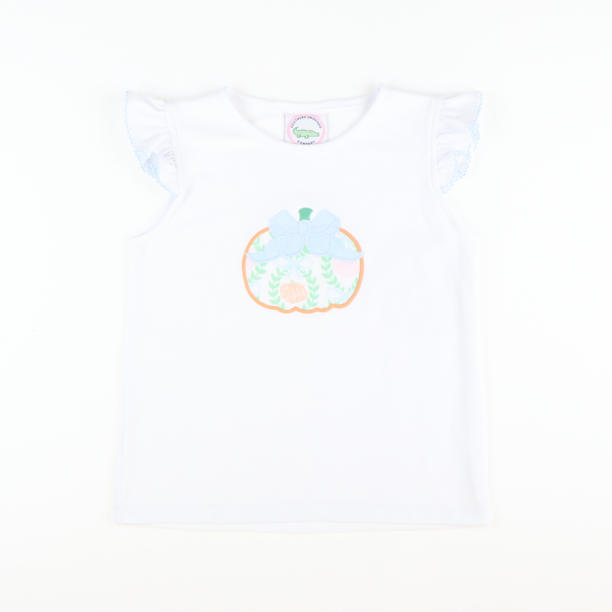 Heirloom Pumpkin Appliqué White Knit Top - Stellybelly