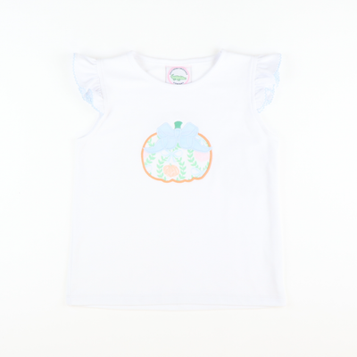 Heirloom Pumpkin Appliqué White Knit Top - Stellybelly