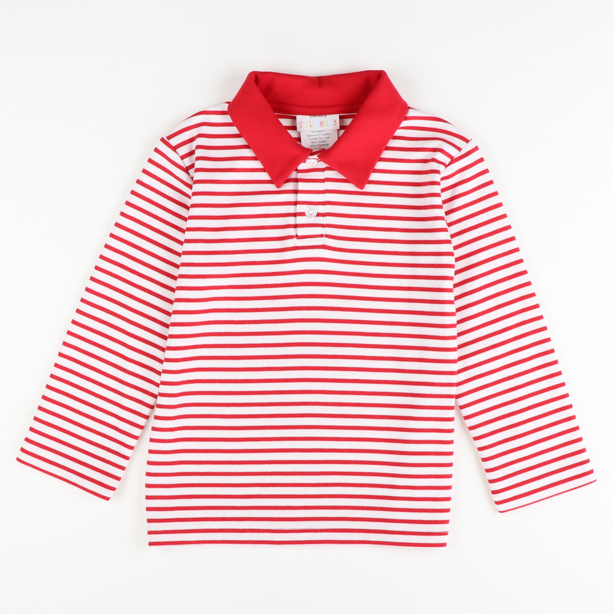 Signature L/S Knit Polo - Holiday Red Stripe