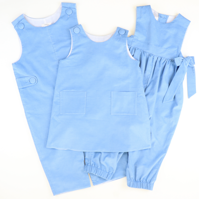 Corduroy Long Romper - Party Blue - Stellybelly