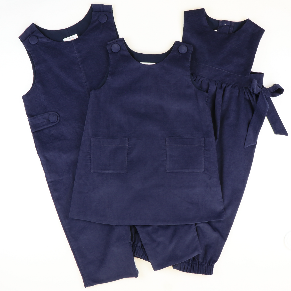 Classic Corduroy Romper - Navy Blue