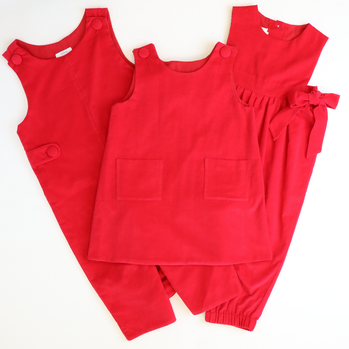 Classic Corduroy Romper - Holiday Red